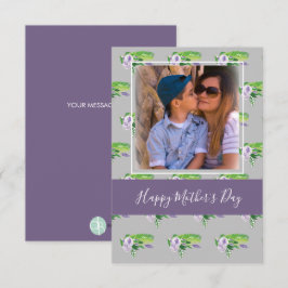 Cartão Placa Roxo Florestal de Dia de as mães Feliz