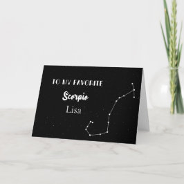 Cartão Placa Scorpio Personalizada Com Constelação