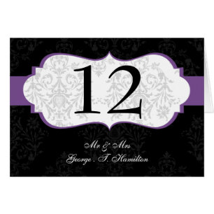 Cartão placa sentada da mesa de amortecedor Elegante roxo