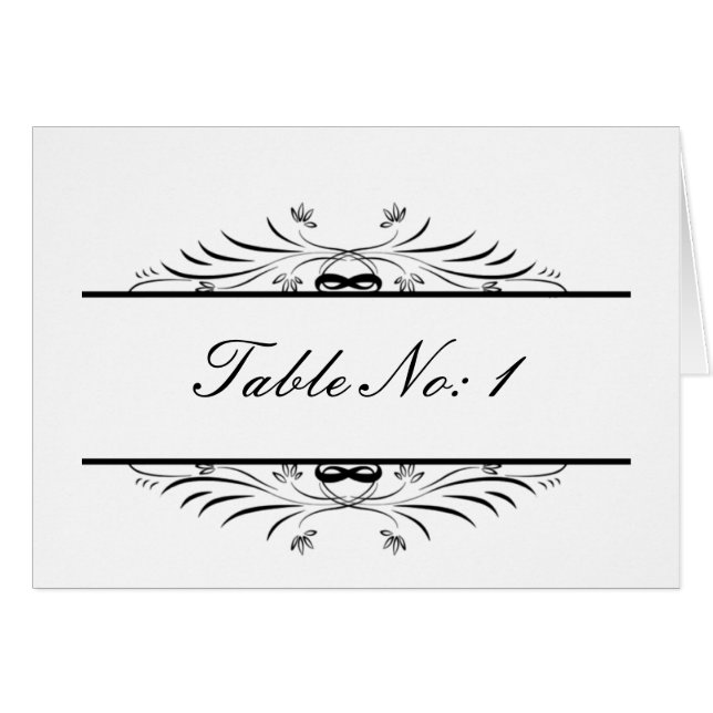 Cartão placa sentada da mesa preta (Frente horizontal)