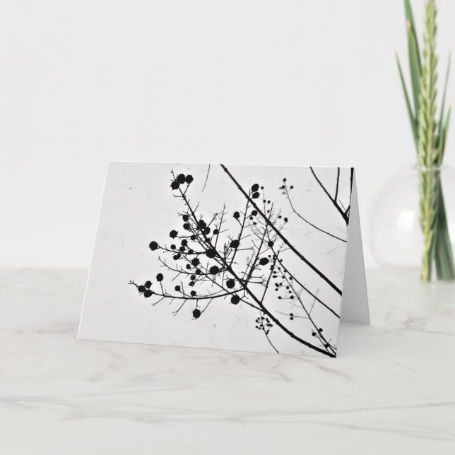 Cartão Placa Silhouette de inverno (Frente)