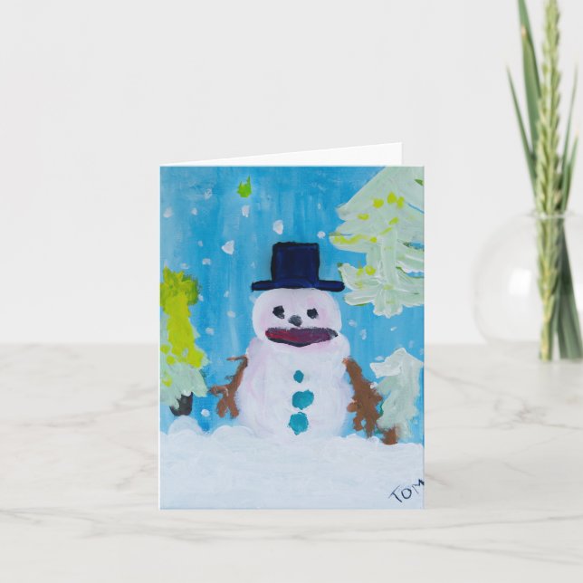 Cartão Placa Snowman (Frente)