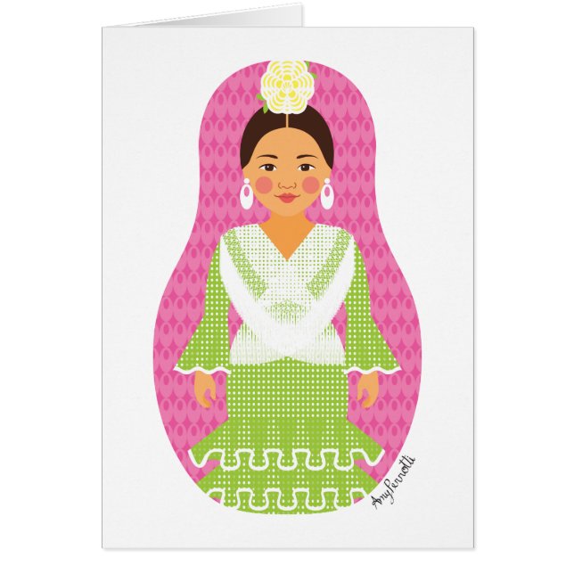 Cartão Placa Spaniard Matryoshka (Frente)