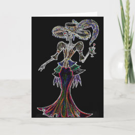 Cartão Placa Steampunk Glow Catrina, Dia de los Muertos