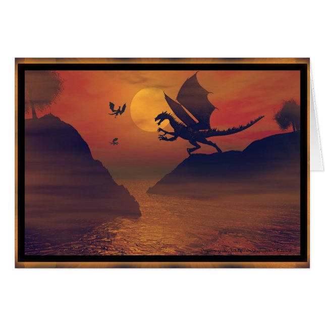 Cartão Placa Sunset Dragon (Frente Horizontal)