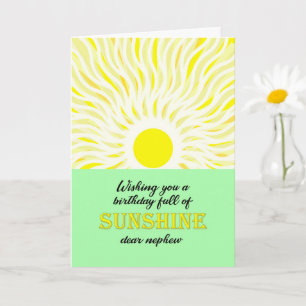 Cartão Placa Sunshine de Aniversário Brilhante de Sobrinh