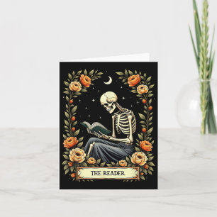 Cartão Placa Tarot Floral O Livro De Leitura Do Esqueleto