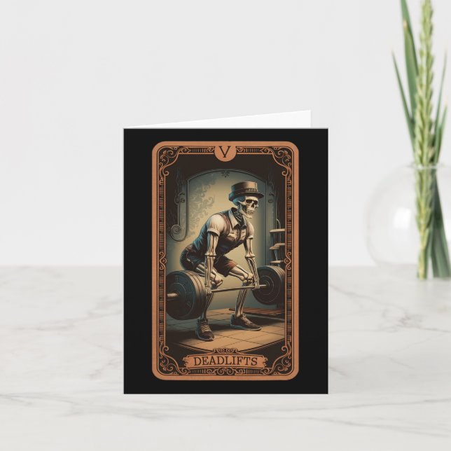 Cartão Placa Tarot Skeleton Deadlifts Potência (Frente)