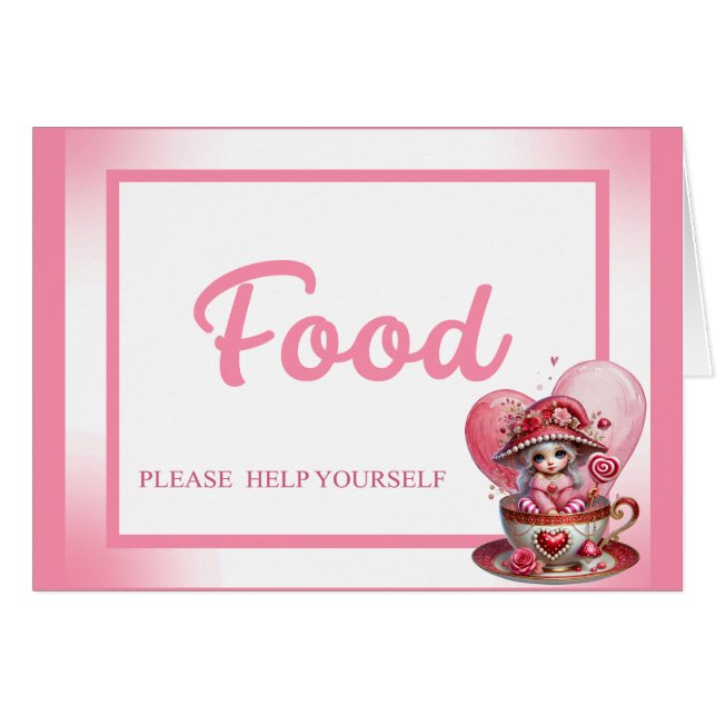 Cartão Placa Teacup Cuties_Comida (Frente horizontal)