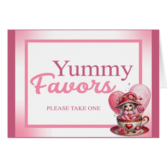 Cartão Placa Teacup Cuties_ Favors (Frente horizontal)
