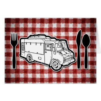 Cartão Placa & utensílios do caminhão da comida