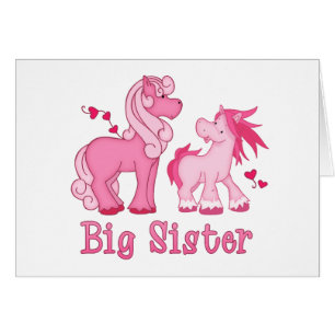 Cartão Placa Vazio Pink Ponys Big Sister