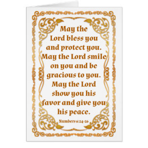 Cartão Placa Versa de Bíblia 6:24-26