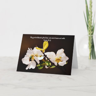 Cartão Placa Verse de Abelhas e Blossoms - Bíblia Salm 11