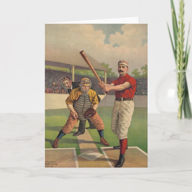 Cartão Placa Vintage Baseball Poster (Frente)