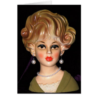 Cartão Placa Vintage Lady Vase Sultry Eyes 1960s