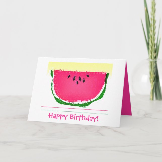 Cartão Placa Watermelon BIrthday (Frente)