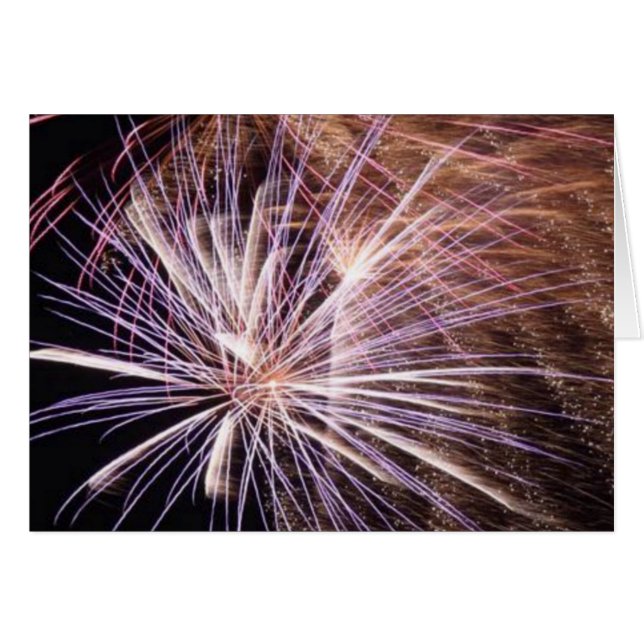 Cartão Placa White Fireworks (Frente Horizontal)
