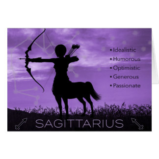 Cartão Placa Zodiac Sagittarius Archer com Traços