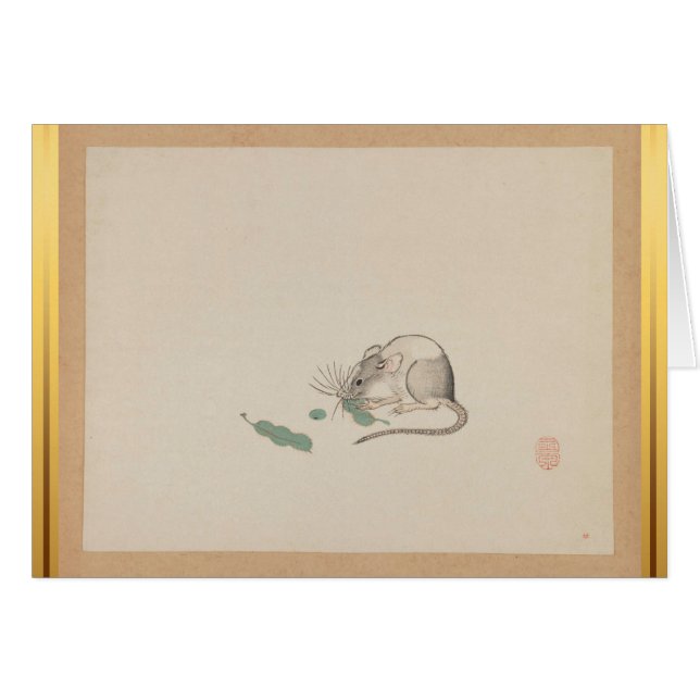 Cartão Placa Zodiodítica Chinesa De Camisola Comida Por R (Frente Horizontal)