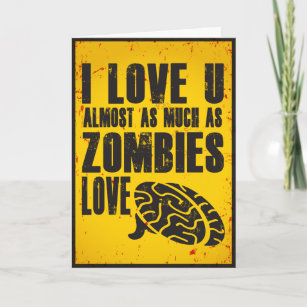 Cartão Placa Zombie de Humor Escuro, Dia de os namorados 
