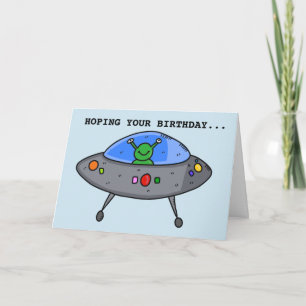 Cartão PLACAS DE ANIVERSÁRIO DE OVNI DE alienígena