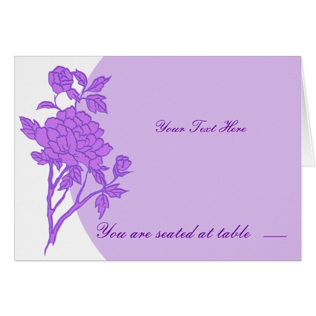 Cartão Placas de Local Personalizadas com Flor Roxo (Frente horizontal)