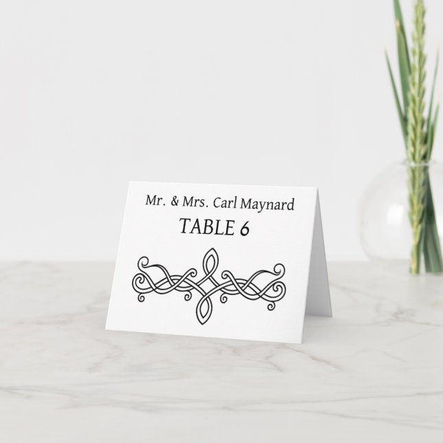 Cartão Placas de mesa de casamento (Frente)