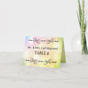 Cartão Placas de mesa de casamento