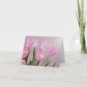 Cartão Placas de Nota de Tulipa Rosa Esbranquiçadas