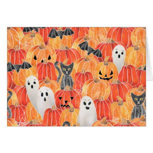 Cartão Placas de proteção de pumpkin Spooky