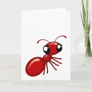 Cartão Placas de Vazio Vermelho Ant de Cartoon Adoráveis