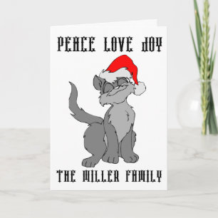CARTÃO PLACAS PERSONALIZADAS DE GREETING DE NATAL CAT