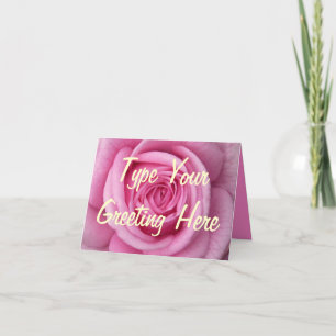 Cartão Placas rosa cor-de-rosa Flores Personalizadas Cart