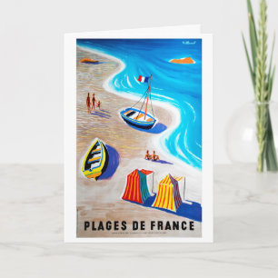 Cartão Plages de France - Viagens vintage de Poster