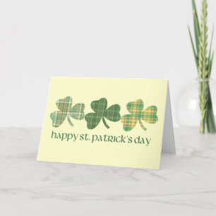 Cartão Plaid Shamrocks St. Pat's Day Tees and Gifts