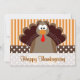 Cartão Plana Feliz de Ação de Graças para a Turqui (Frente)