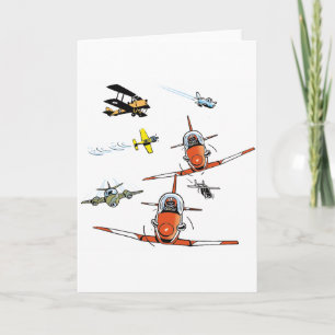Cartão Plane Cartoons Greeting Card