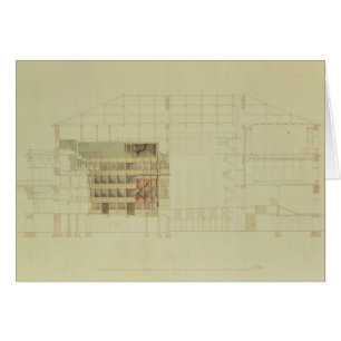 Cartão Planeie para o teatro real de Dresden, c.1838