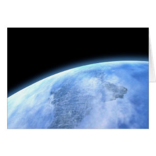 Cartão planeta azul