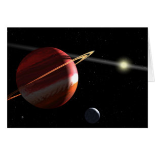 Cartão planeta da Jupiter-massa que orbita a estrela