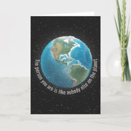 Cartão Planeta Terra de aniversário com estrelas