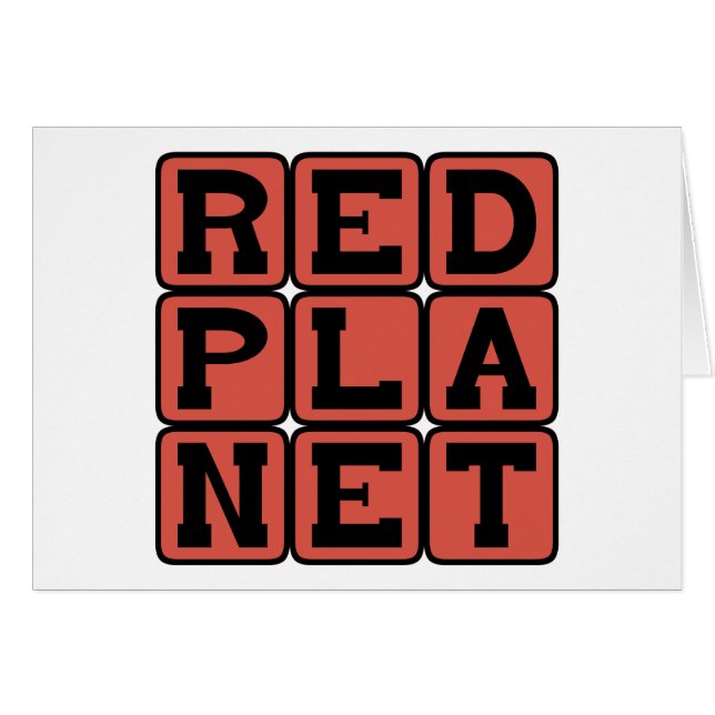 Cartão Planeta Vermelho, Marte (Frente Horizontal)