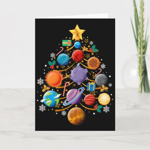 Cartão Planetas do Sistema Solar Árvore de Natal Astronom