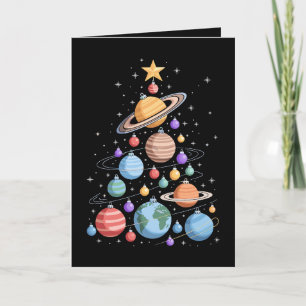 Cartão Planetas do Sistema Solar Árvore de Natal Espaço F