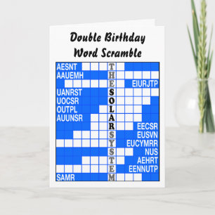 Cartão Planetas do Sistema Solar e Moons Palavras