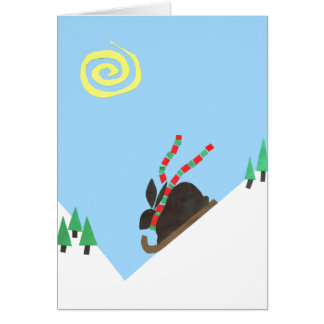 Cartão Planície do coelho do esqui