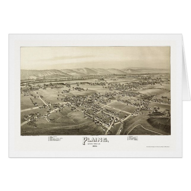 Cartão Planícies, mapa panorâmico do PA - 1892 (Frente Horizontal)