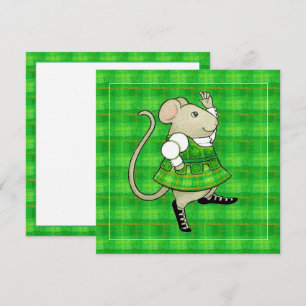 CARTÃO PLANO BRANCO QUADRADO 5,25" IRISH JIG MOUSE
