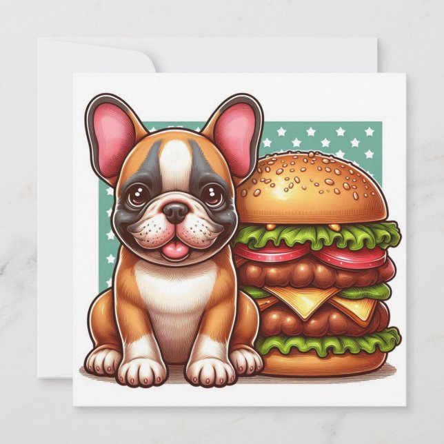 Cartão plano Bulldog francês (Frente)